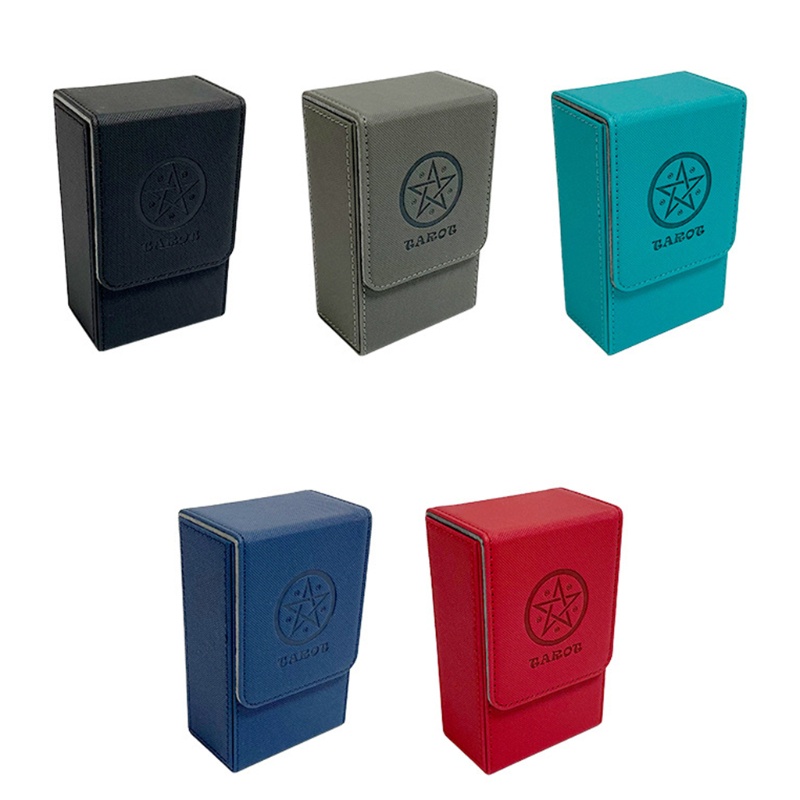 Top Board Game Card Sleeve Holder Box Capacity Tarot Cards Box PU Leather Tarot for