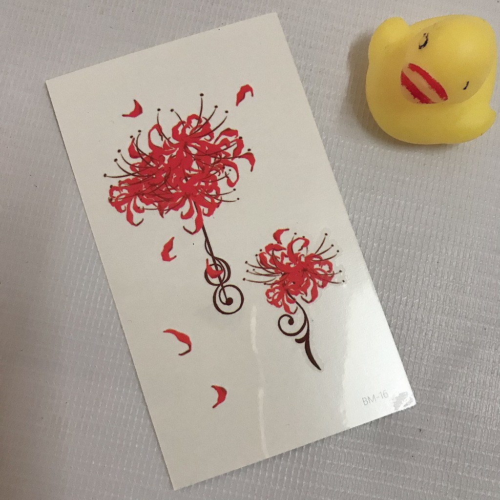 COMBO 5 TATTOO STICKERS 10X6CM BEAUTIFUL BELGIUM FLOWERS - CHOOSE A OPTIONAL MODEL (ฟรีขนาดเดียวกัน 