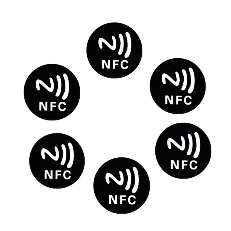 Nevʚɞ สติ๊กเกอร์ NFC สีดําป้องกันโลหะสําหรับอุปกรณ์ NFC-Enabled 6Pack
