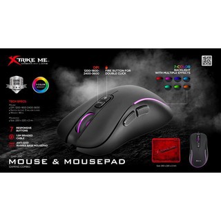 Xtrike gaming mouse and mouse pad combo GMP-290