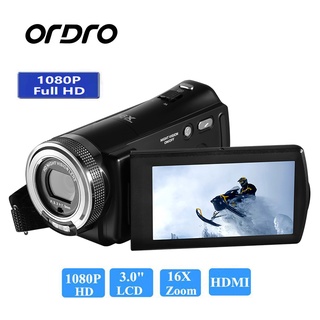 [Authorized Distributor] ของแท้ กล้องบันทึกวิดีโอดิจิทัล Ordro V12 FHD 1080P 3 นิ้ว Touch Sceen 20MP 16X Zoom DV HDV V12