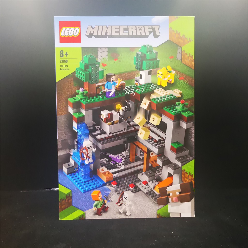 LEGO 21169 Minecraft First Adventure Puzzle ประกอบของเล่นเด็กบล็อกอาคาร ...