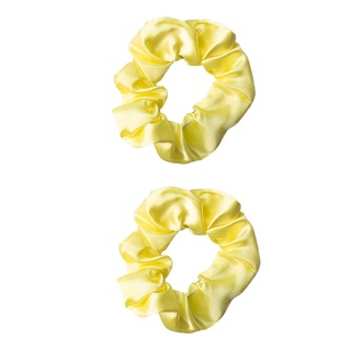 พร้อมส่ง ของแท้ The Vintage Cosmetics Company 2 Piece Satin Hair Scrunchies Yellow