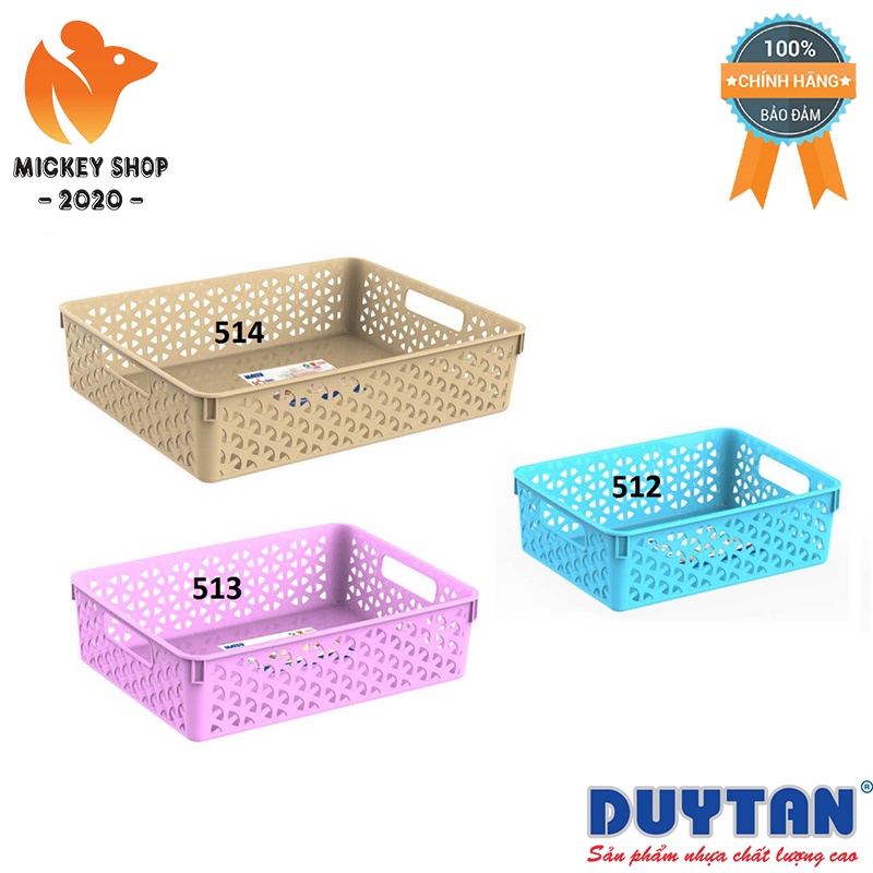 [ DURABLE AND BEAUTIFUL ] Combo 5 Duy Tan ตะกร้าพลาสติกสี่เหลี่ยมทอ 1T7-2T1-2T6 จัดส่งสีสุ่ม - ของแท