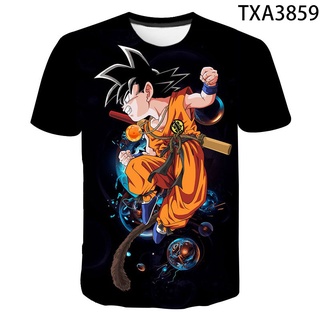 เสื้อยืดแขนสั้น พิมพ์ลายการ์ตูน Dragon Ball 3 มิติ แฟชั่นสําหรับผู้ชาย และผู้หญิง