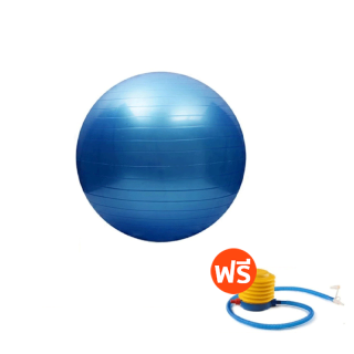 Dmall-ลูกบอลโยคะ 65 ซม. Fit Ball Exercise Ball แถมฟรี ที่สูบลม Blue