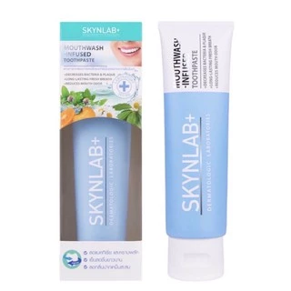ส่งฟรี/มีไลฟ์ ยาสีฟัน สกินแล๊ป 2 สูตร SKYNLAB+ Mouthwash Infused /Premium Fresh Smile Toothpaste 100/160g
