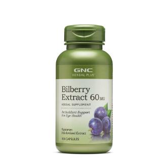 GNC Bilberry Extract 60mg 100 capsules Antioxidant Support Eye Health สารต้านอนุมูลอิสระเพื่อช่วยสนับสนุนสุขภาพตา