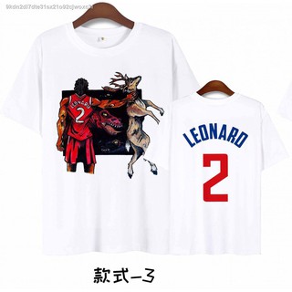 Lowest priceเสื้อผ้าเชียร์✗♂❉T-shirt Clippers Leonard Onard s T-shirt, small card basketball เจอร์ซีย์ชุดฝึกกีฬาแขนสั้สา