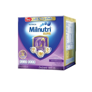 [นมผง] Milnutri Sure มิลนิวทริ ชัวร์ รสจืด สูตร 3 1800 กรัม Milnutri Sure