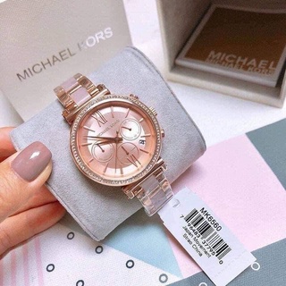 พร้อมส่ง แท้ 🇺🇸💯% New นาฬิกา MICHAEL KORS MK6560  Sofie Chronograph Crystal Rosegold Dial Ladies Watch, สี Rosegold ขนาด