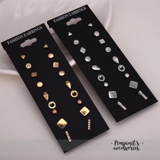 📬 พร้อมส่ง : ต่างหูเซ็ทสไตล์มินิมอล | Minimalist Stud Earrings Set.