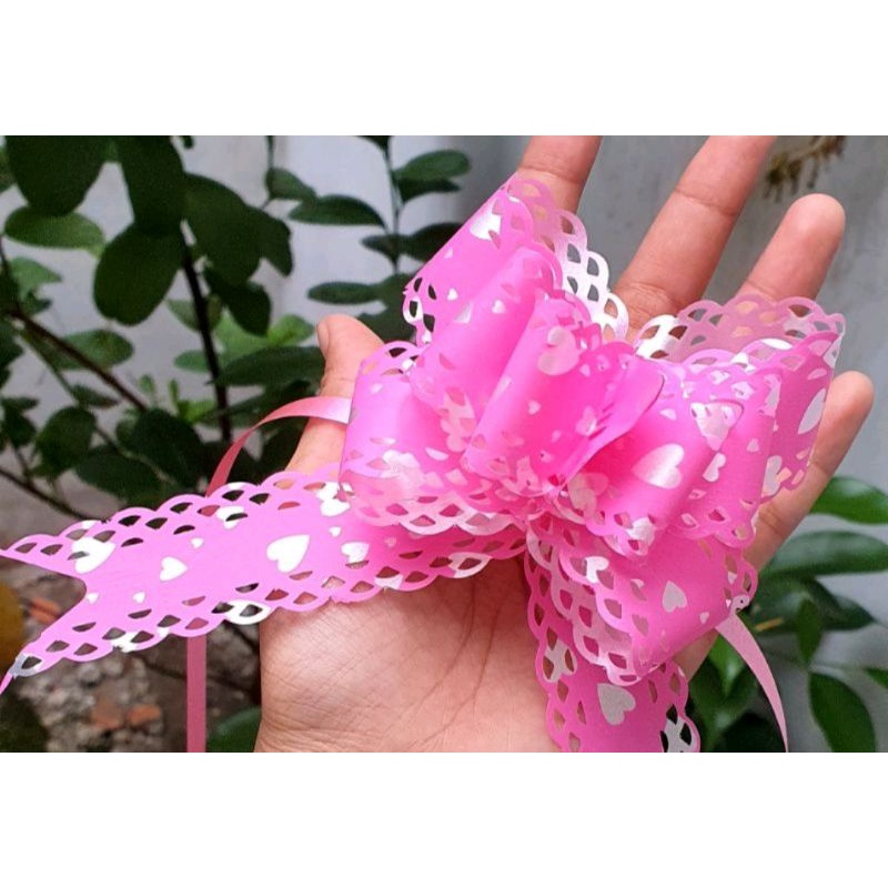 ริบบิ้นหน้าอกปักลูกไม้สีชมพู | PULL RIBBON DRAWSTRING RIBBON LACE GIFT RIBBON DECORATIVE RIBBON LOVE