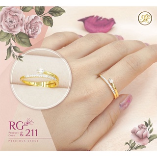 JNist แหวนเพชร ประดับเพชรสวิส CZ แหวนทอง Gold Diamond Women Ring รุ่น RG211