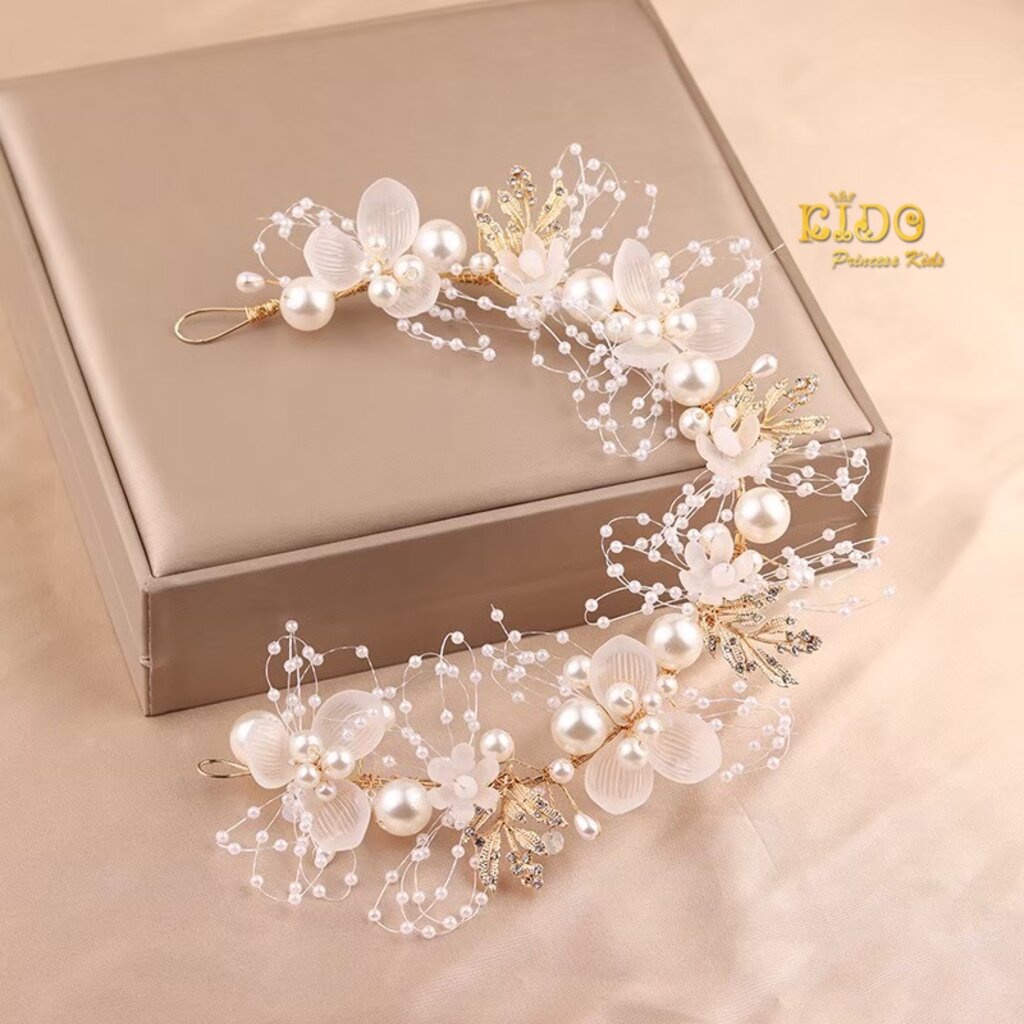 คาดผมเด็ก(หน้าร้านอยู่รัชดา)KF521เส้นคาดผมดอกไม้สีฟ้า มงกุฎเจ้าหญิง **ไม่มีริบบิ้น** - รูปที่ 7