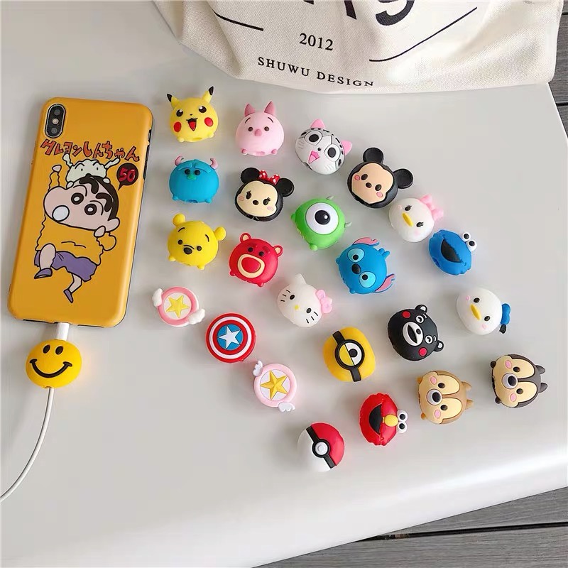 【ส่งจากไทย】Cable Bite ที่กันสายหัก ลายการ์ตูน cable protector สำหรับ สายชาร์จ iP/Type-C