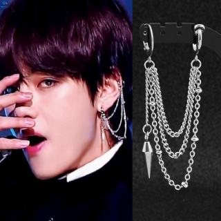 (cod) bangtan boys bts wild multilayer ต่างหูแบบคลิปประดับพู่สําหรับผู้หญิงและผู้ชาย