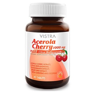 Vistra Acerola Cherry 1000 mg 45 เม็ด วิสทร้า อะเซโรลาเชอร์รี่ 1000 มก. (11942)