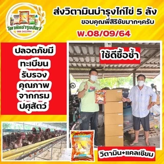 ไก่ไข่ไข่ดก ใบใหญ่ น้ำหนักดี เปลือกหนาเปลือกแข็ง เปอร์เซ็นต์ไข่ดี วิตามินบำรุงไก่ไข่โดยเฉพาะ ซันไวตามินพลัส2 (4 กิโล)