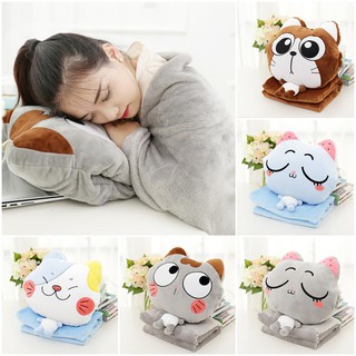 ตุ๊กตา หมอนผ้าห่ม น้องแมวจอมซน พร้อมส่ง  6 แบบ