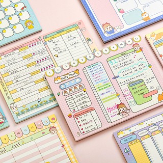 กระดาษโน๊ต แพลนเนอร์ของนักเรียน 📖 50 แผ่นใหญ่ Girl Student Planner Notepad Memopad Paper mimisplan