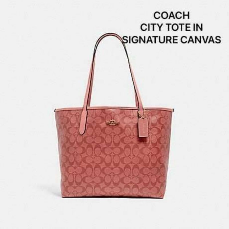 COACH 5696 CITY TOTE IN SIGNATURE CANVAS