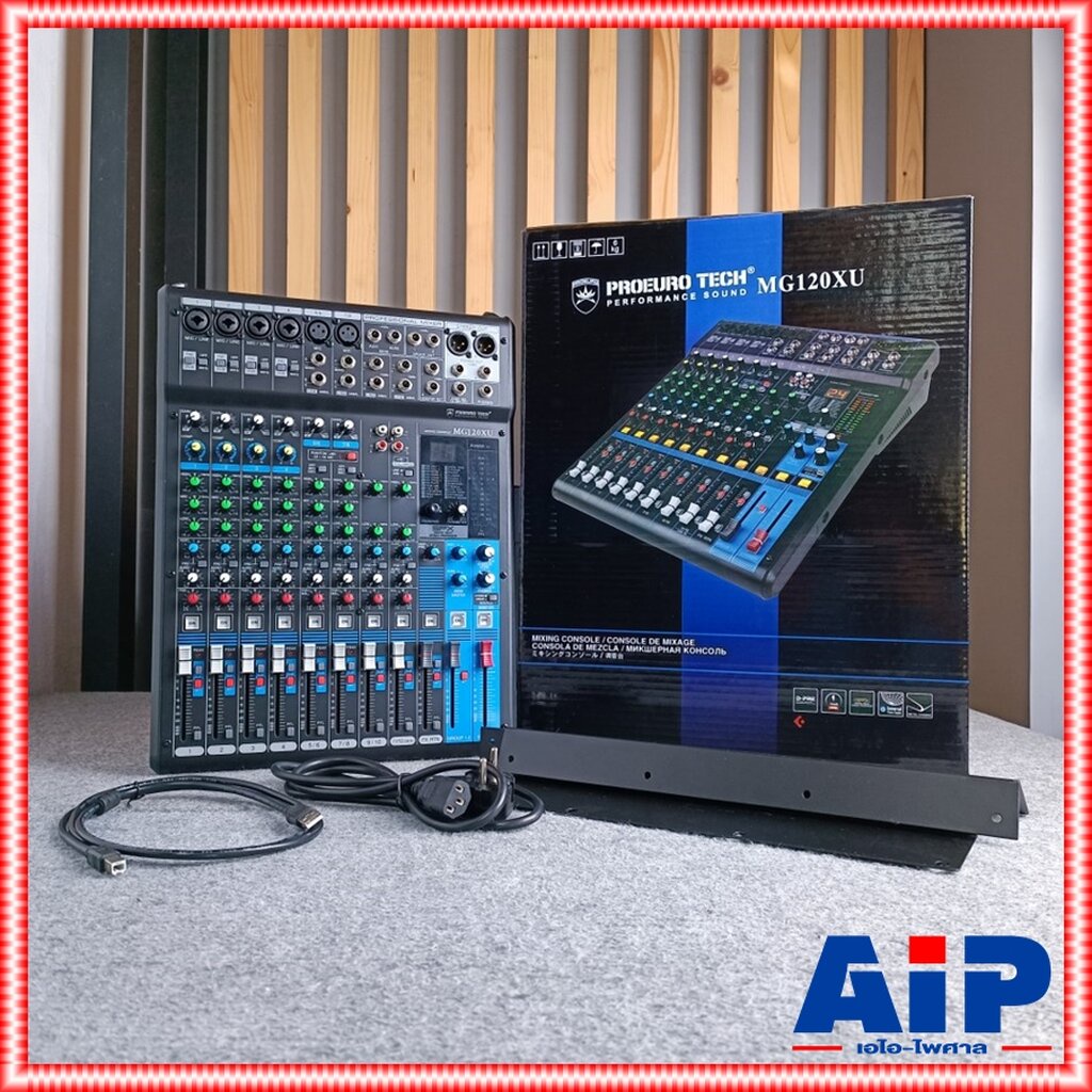 มิกเซอร์ PROEUROTECH MG-120XU MIXER มีอินเตอร์เฟส ในเครื่อง MG120XU โปรยูโรเทค 12ช่อง เชื่อมต่อกับคอมได้ มีปีกยึดแร็คแถม