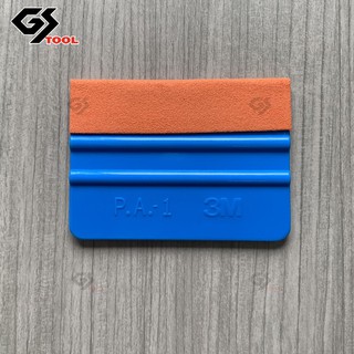 ที่รีด3MPA1สีแดงสีเหลืองสีฟ้าที่รีดกันรอยที่รีดสติ๊กเกอร์หุ้มด้วยผ้าชามัวร์อุปกรณ์ติดตั้งฟิล์มใสกันรอยไวนิวขนาด7cmX10cm