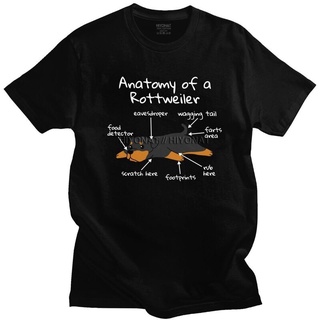 เสื้อยืดแขนสั้น ผ้าฝ้าย แบบนิ่ม พิมพ์ลาย Anatomy Of A Rottweiler เหมาะกับของขวัญ สไตล์คลาสสิก สําหรับผู้ชาย