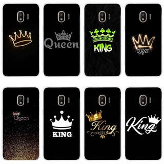 เคสโทรศัพท์ชนิดซิลิโคน TPU แบบนิ่มลาย King Queen สําหรับ Samsung Galaxy j1 2016 j2 prime j2 core 2018 j3 2016 J4 2018 J5 prime