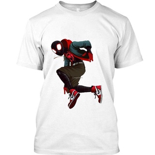 เสื้อยืด ลาย Spiderverse Miles Morales สีดํา สําหรับผู้ชาย ผู้หญิง DMN103