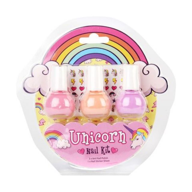 Unicorn nail kit ชุดยาทาเล็บสีพาสเทล+สติ้กเกอร์ติดเล็บ | Shopee Thailand