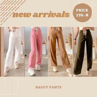 ❤️ Fashion Shop ❤️ รุ่น Baggy Pants กางเกงขายาว เองสูง เนื้อผ้าวูลเวฟ ผ้านิ่ม ใส่สบาย 🎉