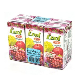 ทิปโก้ คูลฟิต น้ำองุ่นผสมน้ำผลไม้รวม 40% 200 มล. 6 กล่อง x 1 แพ็ค Tipco Cool Fit Grape Juice 40% Mixed Fruit Juice 200ml
