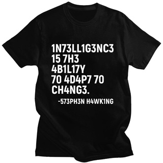 [100% Cotton] เสื้อยืด ผ้าฝ้าย พิมพ์ลายตัวอักษร Stephen Hawking แฟชั่นฤดูร้อน สําหรับผู้ชาย และผู้หญิง