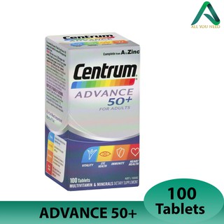 วิตามินรวมสำหรับผู้มีอายุ 50 ปีขึ้นไป Centrum Advance 50+ 100 Tablets /ฉลาก AUST L 193462