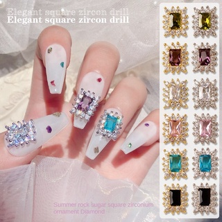 เครื่องประดับเพชรเล็บลูกบาศก์เพทายหรูหรา / เครื่องประดับเล็บพลอยหลากสี