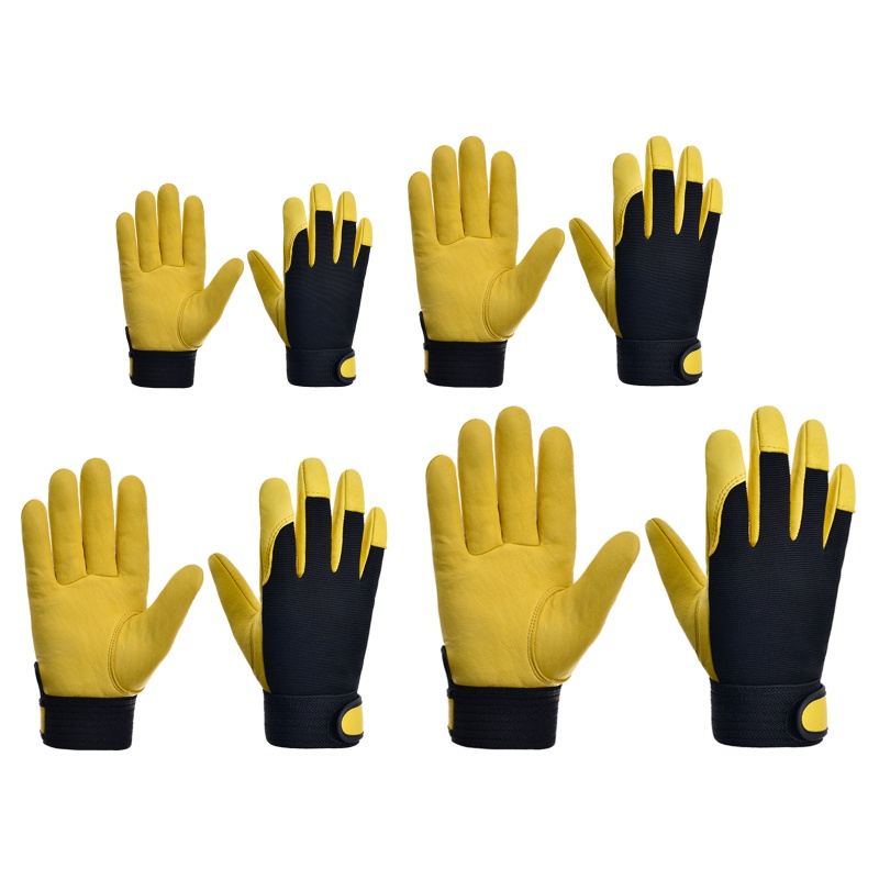 ถุงมือ Winu Gardening Light-Duty Mechanic Gloves Yelow ถุงมือสีดําสําหรับผู้หญิงผู้ชาย-