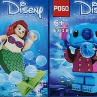 POGO 6023 Disney- Mickey Donald Stitch Mermaid Minifigs  เลโก้ ตัวต่อ เลโก้จีน ดิสนีย์ มิกกี้ มินนี่