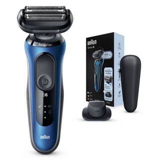 Series 6 60-B1200s Wet &amp; Dry shaver with travel case and 1 attachment, blue