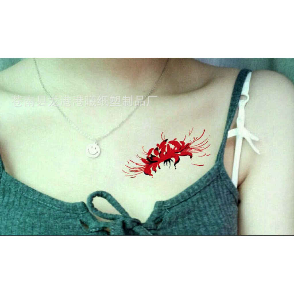 COMBO 5 TATTOO STICKERS 10X6CM INNOCENT BELGIUM FLOWERS - CHOOSE OPTIONAL MODELS (ฟรีขนาดเดียวกัน 2 