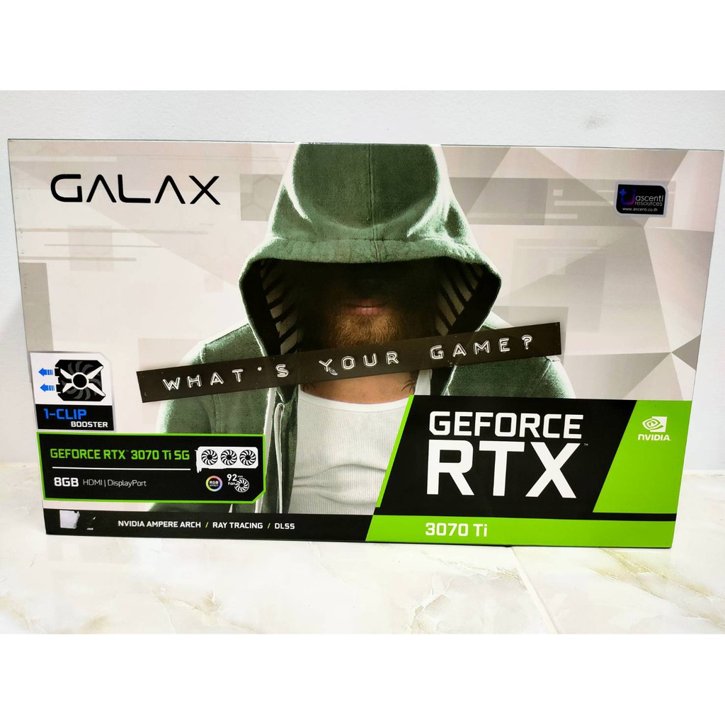 การ์ดจอ GALAX GEFORCE RTX 3070 TI SG (1-CLICK OC) - 8GB GDDR6X ของใหม่ ไม่แกะซีล ไม่โดนไฟ ประกัน 3 ปี