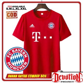 คอลูกเรือเสื้อยืด ผ้าฝ้าย พิมพ์ลาย BAYERN MUNCHEN COMBED 30S สําหรับผู้ชาย ผู้หญิง - 001S-5XL