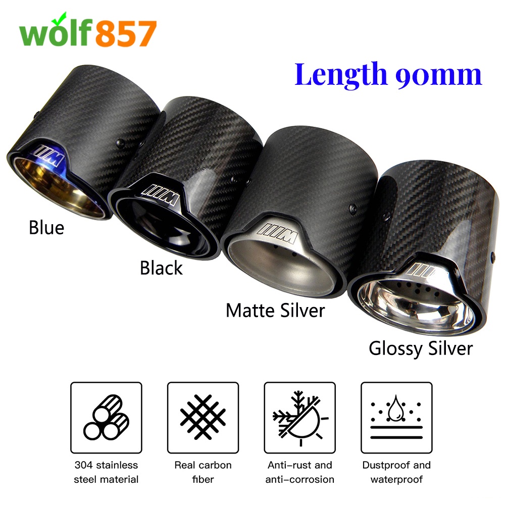 90 มม.M Performance คาร์บอนไฟเบอร์ท่อไอเสียท่อไอเสียท่อไอเสียสําหรับ BMW M235i M240i M335i M340i M43