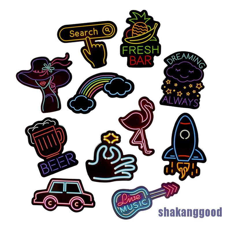 Skth สติกเกอร์นีออน ลายน่ารัก สําหรับติดตกแต่งกระเป๋าเดินทาง แล็ปท็อป กีตาร์ 50 ชิ้น - รูปที่ 2