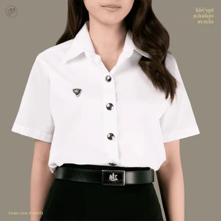 มุมทอง เสื้อนักศึกษาหญิง หน้าเรียบหลังเรียบ ไม่เข้ารูป