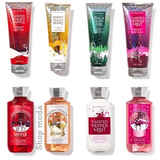 🌸 แท้💯% Christmas พร้อมส่งทุกชิ้น  Bath &amp; body works vanilla bean noel,winter candy apple,twisted peppermint,snowy peach