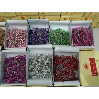 เข็มหมุดหัวมุกเงา เข็มหมุดกล่องตามปก (มี23สี เข็มคมไม่ทู่) ทอง,เงิน,นาก,เทา เติมแล้ว!! ขายยกกล่อง คุณภาพอย่างดีGGPsale