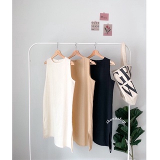 BASIC DRESS 🍩🧃พร้อมส่ง มินิเดรสแขนกุด เดรสแขนกุด เดรสแขนกุดมินิมอล มินิเดรสน่ารัก เดรสทรงเอ