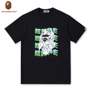 Bape เสื้อยืด คอกลม แขนสั้น พิมพ์ลาย สไตล์เกาหลี สําหรับผู้ชายS-5XL